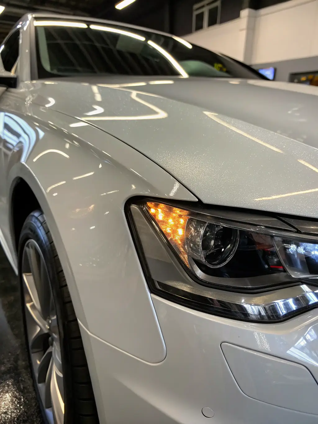 A before-and-after image showing a dented car panel and the same panel after PDR, highlighting the seamless repair.